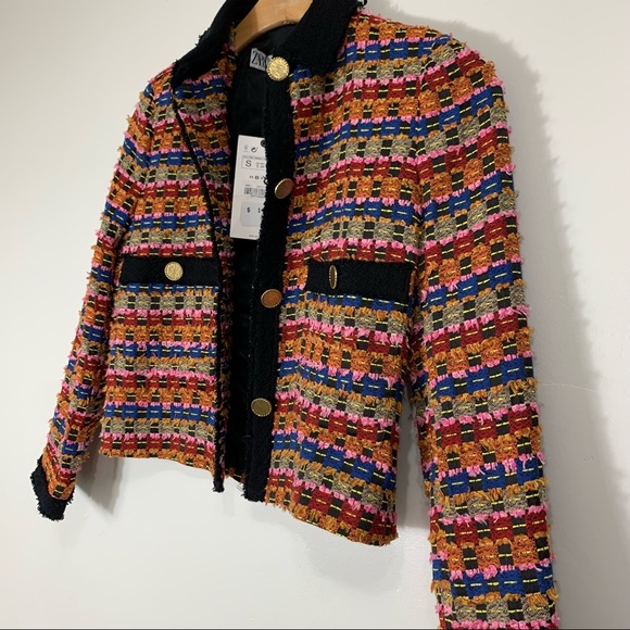 NWT Zara colorful cropped jacket - Picture 2 of 7
